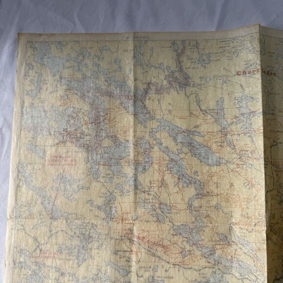 Vintge Fisher Co Superior Quetico Original Canoe Map 1952 Burntside Basswood 112 - Picture 8 of 11